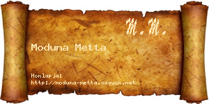 Moduna Metta névjegykártya